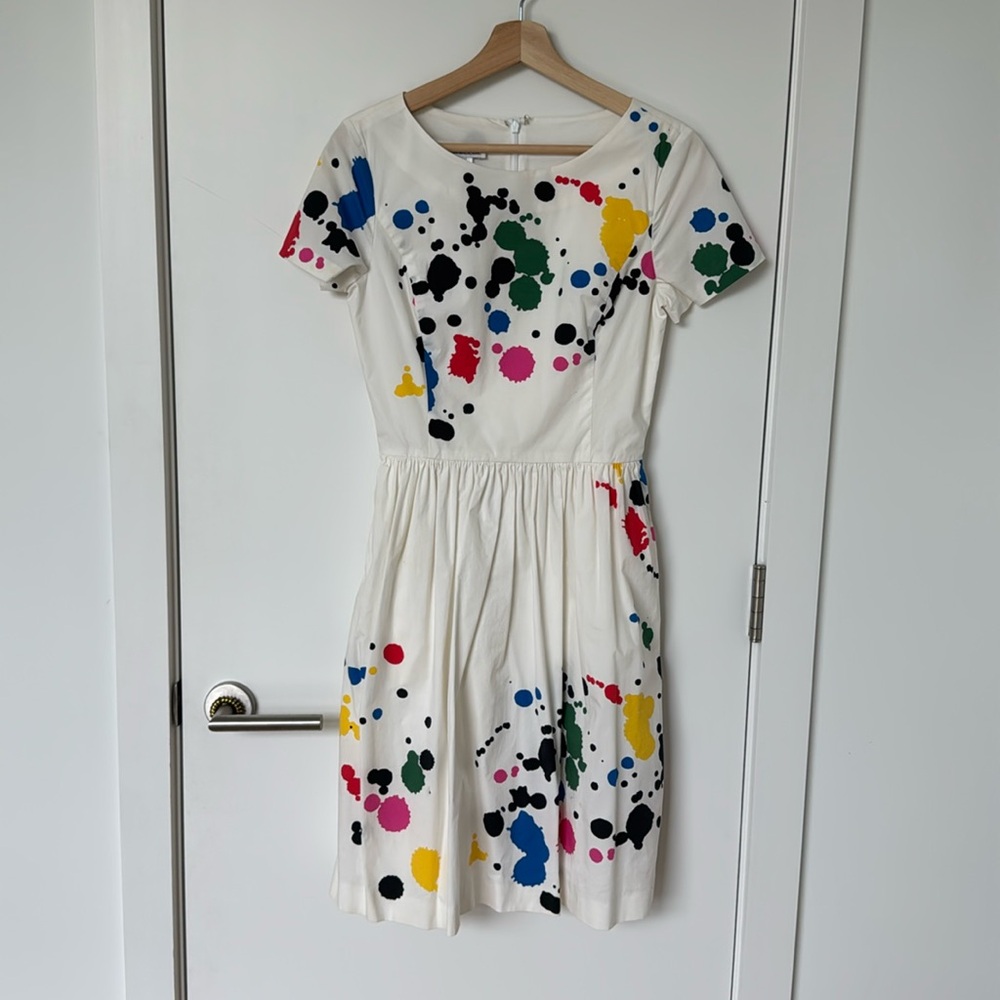 Oscar de la Renta paint splatter dress